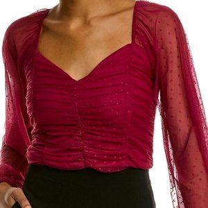 NWT $89.00 Socialite Ruched Mesh Crop Top Size: M